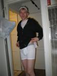 Hanes boxer brief and black sweat shirt