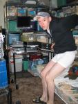 Hanes boxer brief and black sweat shirt