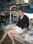 Hanes boxer brief and black sweat shirt