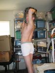 Ballerina pose in Hanes boxer brief (butt) (squeeze?)