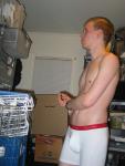 Modeling Calvin Klein white boxer briefs!
