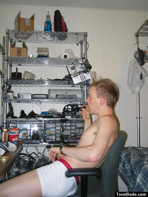 Calvin Klein white boxer briefs (side)