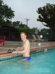 Blue speedo at the pool