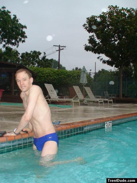 Brr, its cold (blue nike speedo)!