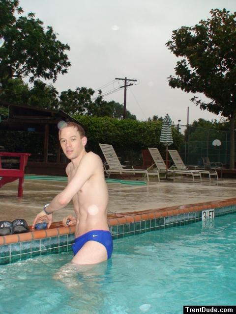 In the pool - Blue Nike speedos (for sale)