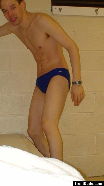 Locker room - blue Nike speedos