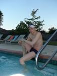stretching! - Blue/Red stripes Speedo