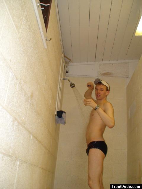 Letting it hit his chest