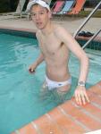White speedo in the water