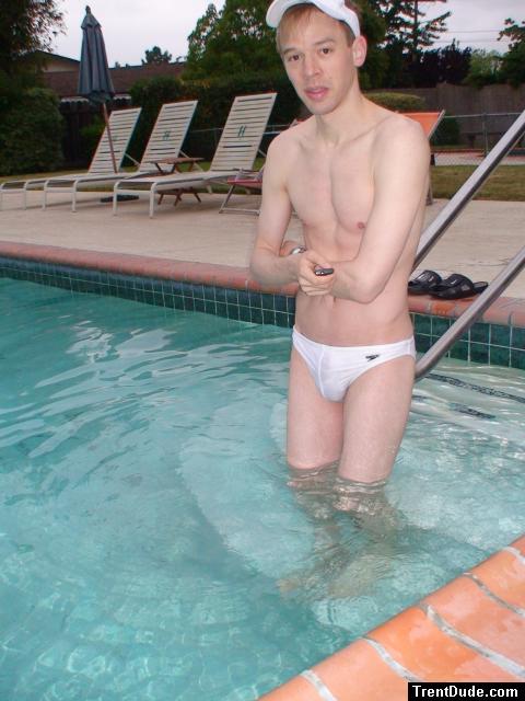 Wet white speedo