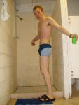 Getting ready to jump in the shower - (Calvin Kelin Swim Boxer)