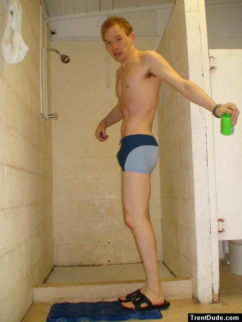 Getting ready to jump in the shower - (Calvin Kelin Swim Boxer)