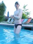 Ami Sanzuri Chocolate  PUNTA DEL SOL SWIMSUIT - Brown suit highlighted by a pink waistband (front) (best!)