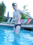 swimmer happy to be wear a new swim suit (best!)