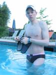 Ami Sanzuri Chocolate Low-Cut Swimsuit from InternationalJock.com (Front)