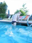 climibing out - Ami Sanzuri Chocolate Low-Cut Swimsuit (rear)