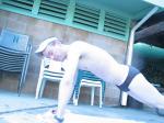 This swim suit makes his push-ups feel easier