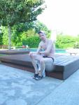 Relaxing after a swim