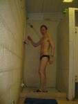 swimmer in the shower