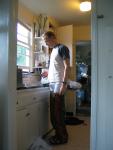 He's wondering what he should make today in the kitchen (front!)