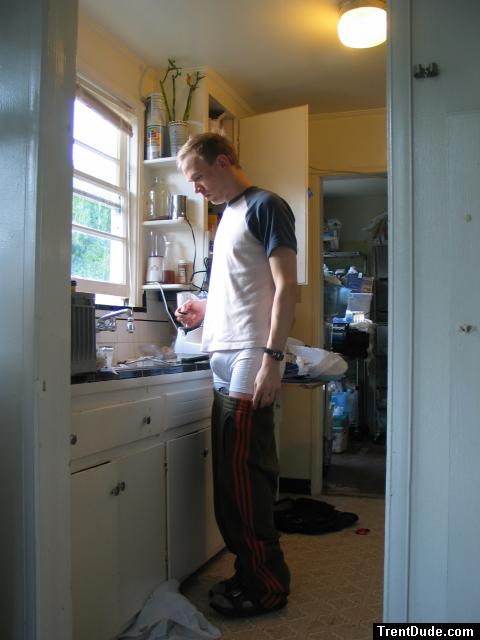 He's wondering what he should make today in the kitchen (front!)