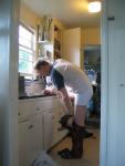 Trying to cool down a bit in the kitchen