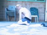 Showing off his feet