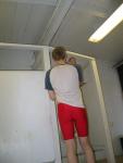 rear side in the locker room