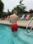 Rear in the pool