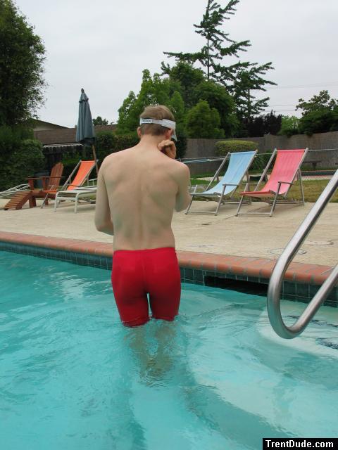 Rear in the pool