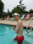 Getting ready to swim