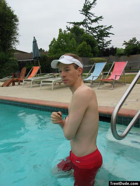 Getting ready to swim