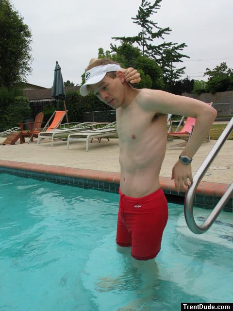 Swimmer in a Dolphin swim jammer