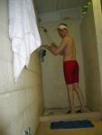 His towel is hanging