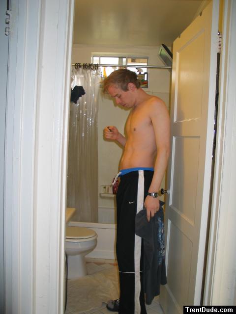 Shirtless in Nike track pants! (best)