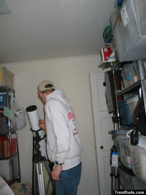 Admiring the telescope