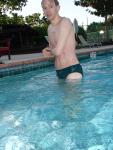 Nike green speedos at the pool