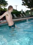 Nike green speedos at the pool