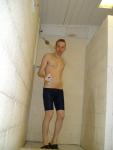 At the pool locker room
