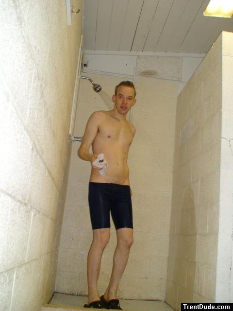 At the pool locker room