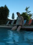 sitting by the pool