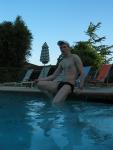 Showing off his speedo to the lifeguard