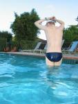 His coach asked him to stretch  (Speedo Solar 1" Swim Brief from Macys.com)
