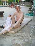 Drying off on the pool deck