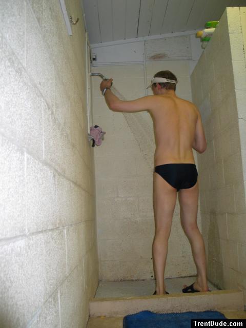 guy getting ready to shower