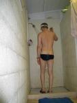 Getting ready to shower (neck)