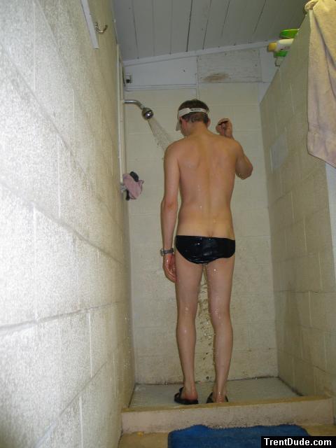 Getting ready to shower (neck)