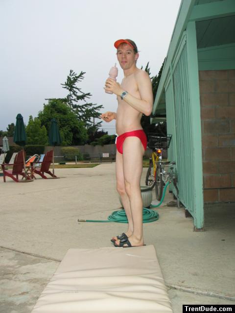 Having a drink before his warm-up