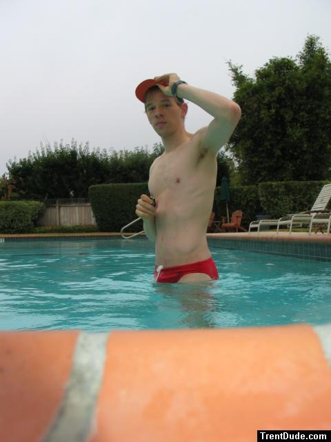 armpit and red Speedo