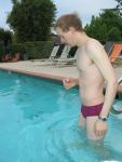 Male swimmer in a Speedo Aquablade (maroon) (from Speedousa.com)